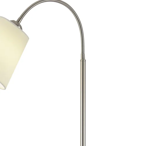 LAMPADAIRE NICKEL SATINÉ ABAT-JOUR BLANC PAYTON