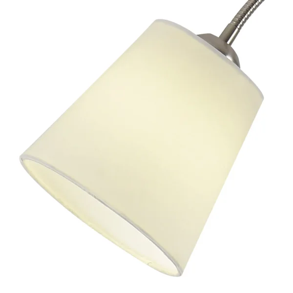 LAMPADAIRE NICKEL SATINÉ ABAT-JOUR BLANC PAYTON