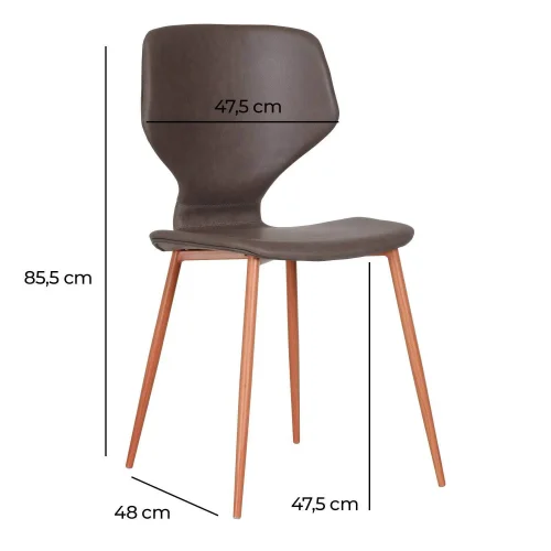 CHAISE UPPLAND PU PIETEMENT HETRE BRUN