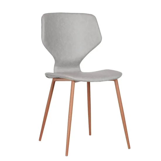 CHAISE UPPLAND PU GRIS PIEDS COULEUR HÊTRE 2