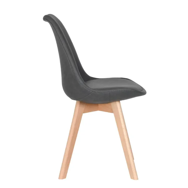 CHAISE TOUR KARLSKRONA PU PIETEMENT HÊTRE GRIS MARENGO