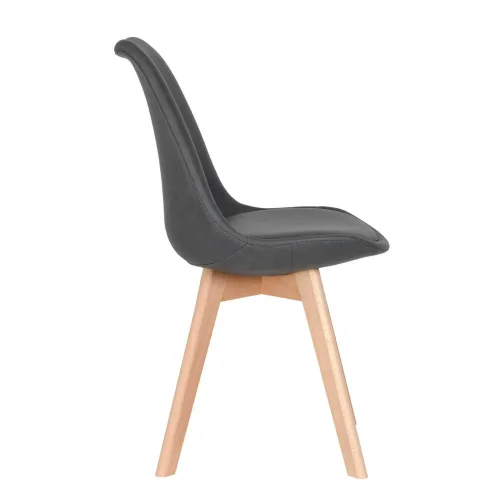 CHAISE TOUR KARLSKRONA PU PIETEMENT HÊTRE GRIS MARENGO