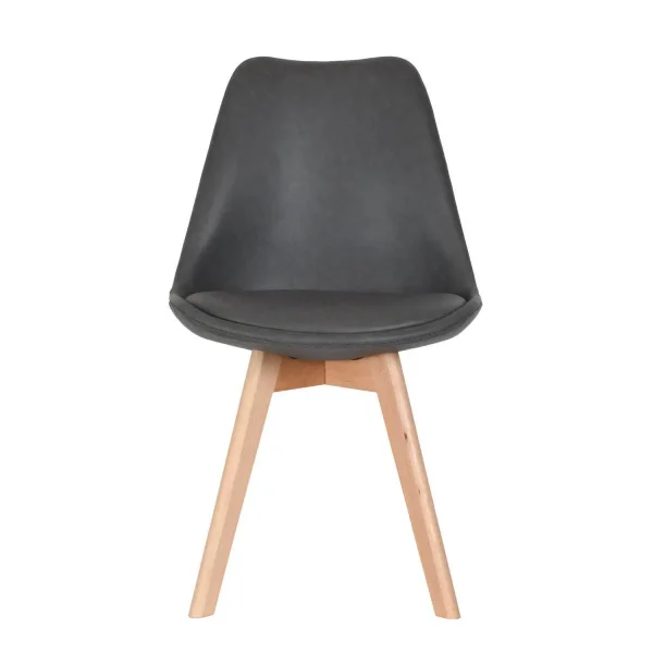 CHAISE TOUR KARLSKRONA PU PIETEMENT HÊTRE GRIS MARENGO