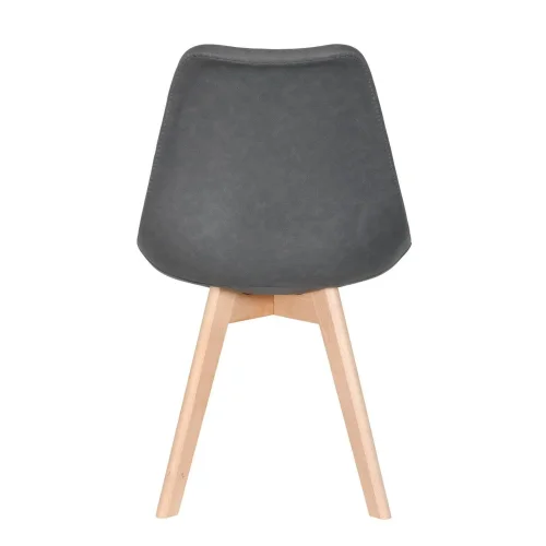 CHAISE TOUR KARLSKRONA PU PIETEMENT HÊTRE GRIS MARENGO