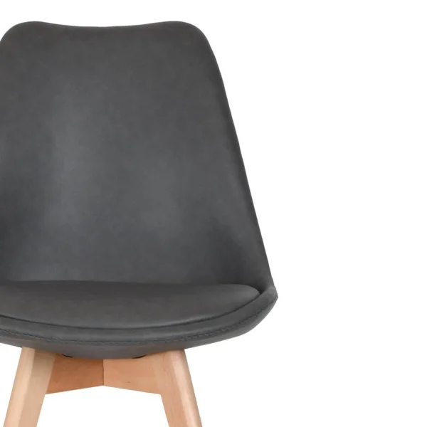 CHAISE TOUR KARLSKRONA PU PIETEMENT HÊTRE GRIS MARENGO