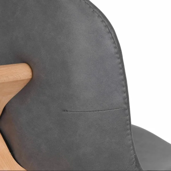 CHAISE TOUR KARLSKRONA PU PIETEMENT HÊTRE GRIS MARENGO