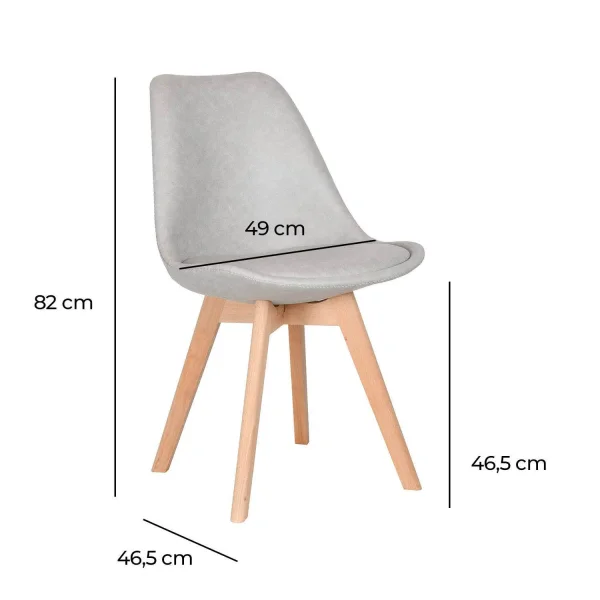 KARLSKRONA CHAISE TOUR PU GRIS CLAIR PIETEMENT HETRE