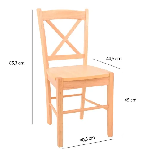 CHAISE EN BOIS D'HÉVÉ NATUREL