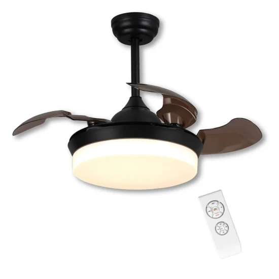 VENTILATEUR DE PLAFOND LED 36 W DIMMABLE NOIR SOLVIG