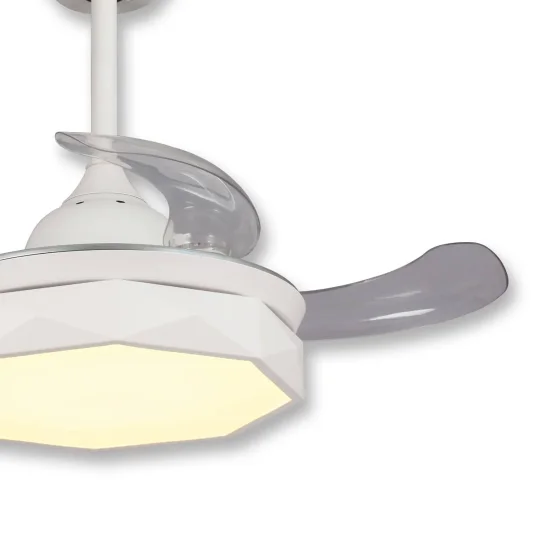 VENTILATEUR DE PLAFOND LED 29 W RÉGLABLE BLANC AVEC PALES PLIABLES PARMA 2