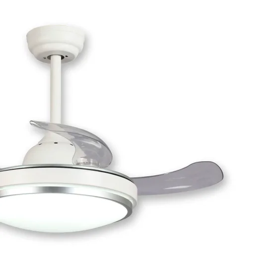 VENTILATEUR DE PLAFOND LED 29 W RÉGLABLE BLANC À 4 PALES PLIABLES SILVERSTONE 2
