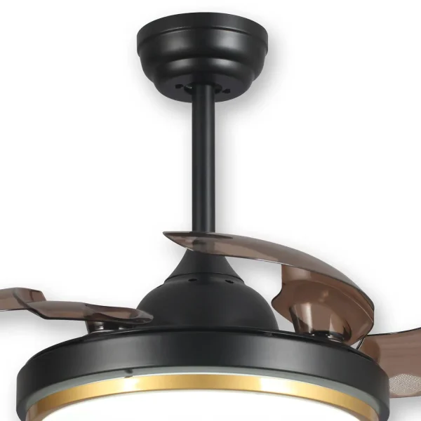 VENTILATEUR DE PLAFOND LED 29 W DIMMABLE NOIR PLIANT SILVERSTONE