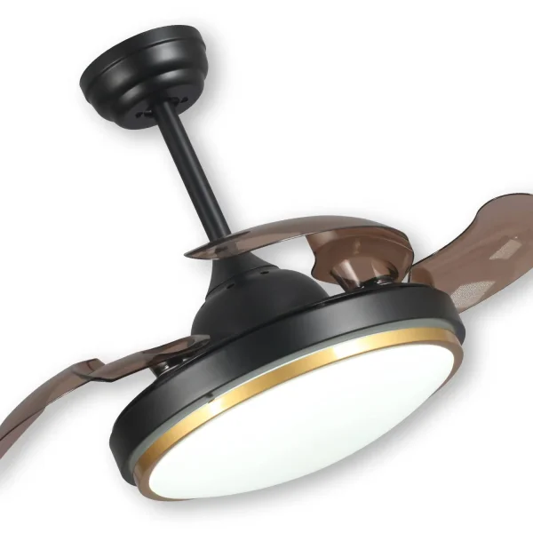 VENTILATEUR DE PLAFOND LED 29 W DIMMABLE NOIR PLIANT SILVERSTONE