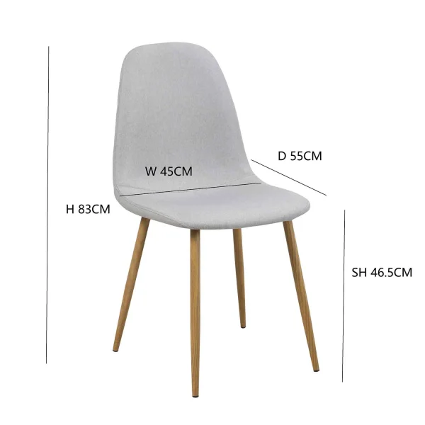 CHAISE DE SALLE À MANGER REMBOURRÉE GRIS CLAIR