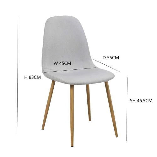 CHAISE DE SALLE À MANGER REMBOURRÉE GRIS CLAIR