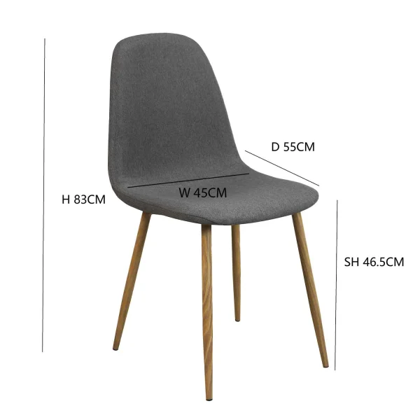 CHAISE DE SALLE À MANGER REMBOURRÉE GRIS CAFÉ