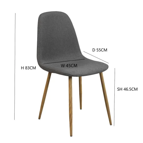 CHAISE DE SALLE À MANGER REMBOURRÉE GRIS CAFÉ