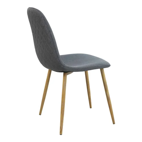 CHAISE DE SALLE À MANGER REMBOURRÉE GRIS FONCÉ