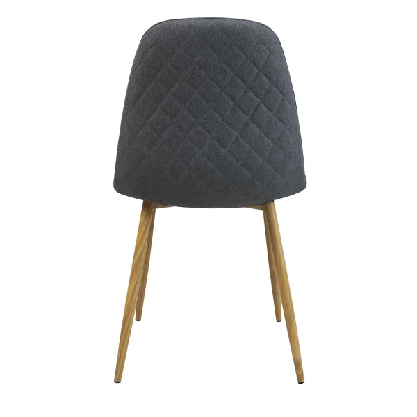 CHAISE DE SALLE À MANGER REMBOURRÉE GRIS FONCÉ