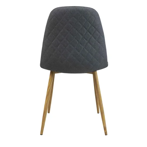 CHAISE DE SALLE À MANGER REMBOURRÉE GRIS FONCÉ