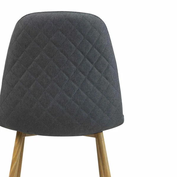CHAISE DE SALLE À MANGER REMBOURRÉE GRIS FONCÉ