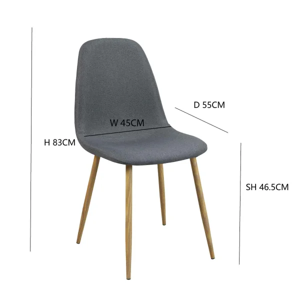 CHAISE DE SALLE À MANGER REMBOURRÉE GRIS FONCÉ