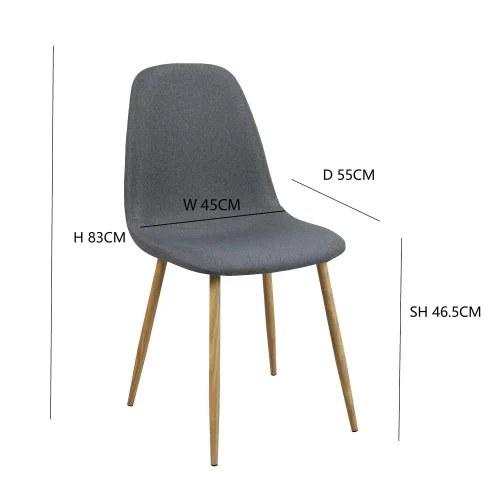 CHAISE DE SALLE À MANGER REMBOURRÉE GRIS FONCÉ