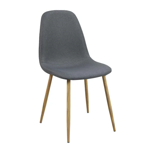CHAISE DE SALLE À MANGER REMBOURRÉE GRIS FONCÉ