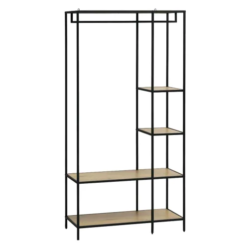 ÉTAGÈRE PORTE-MANTEAU SELENE CHÊNE/NOIR