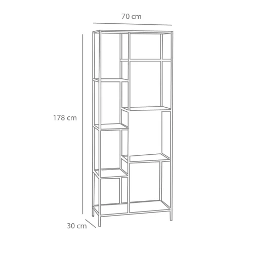 ÉTAGÈRE HAUTE CHÊNE/NOIR SELENE