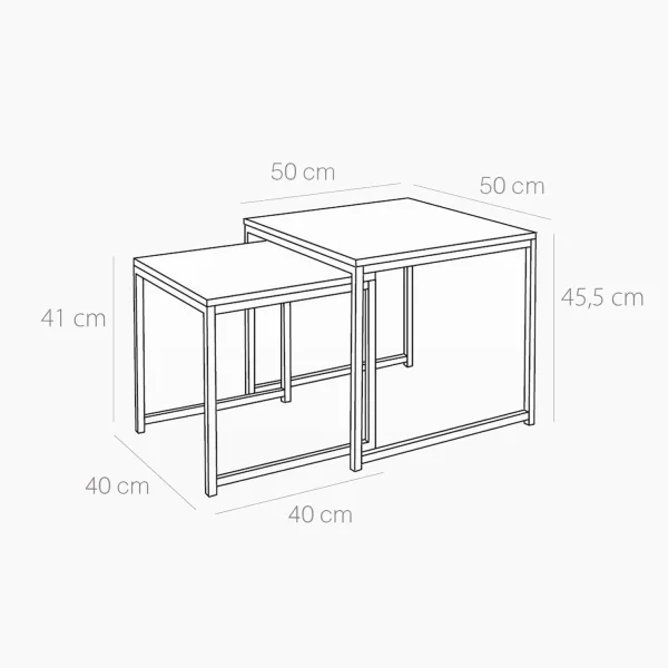 ENSEMBLE DE TABLES gigognes blanches SWINDON