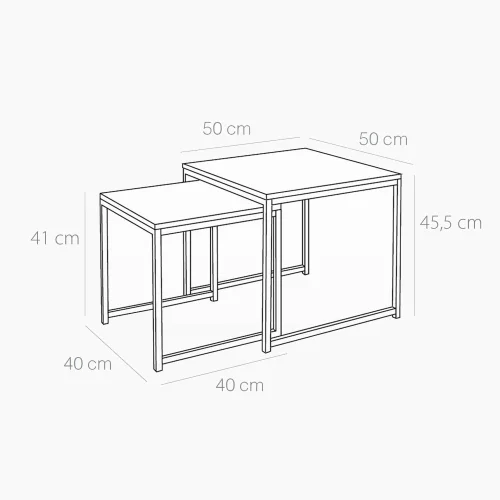ENSEMBLE DE TABLES gigognes blanches SWINDON