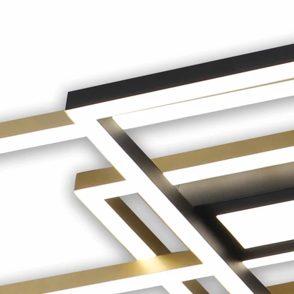 PLAFOND LED RÉGLABLE 110 W NOIR/OR ATTICUS