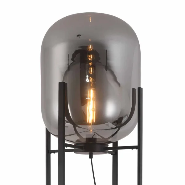 LAMPE DE PIED NOIRE/FUMÉE CORDELIA