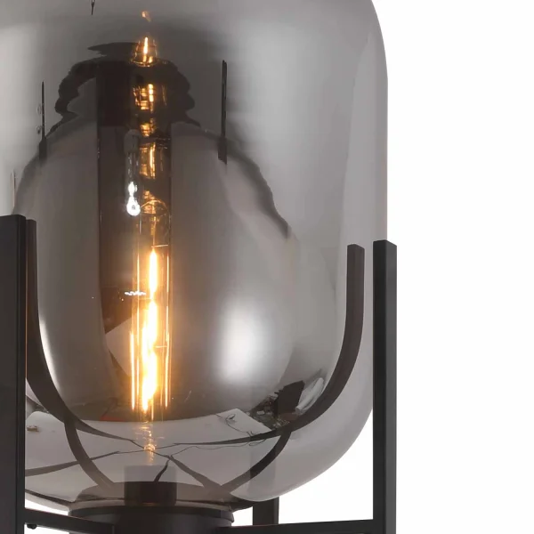 LAMPE DE PIED NOIRE/FUMÉE CORDELIA