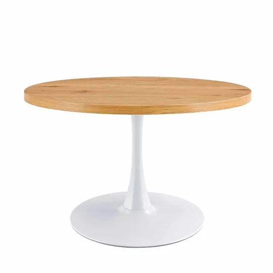 TABLE À MANGER Ø 110 CM BLANC/NATUREL EUDORA 2