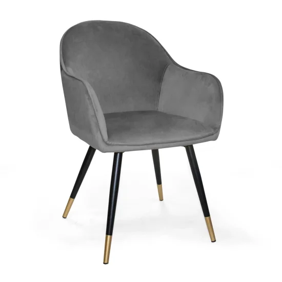 FAUTEUIL GRAYSON VELOURS GRIS