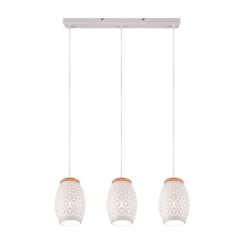 LUSTRE DE SUSPENSION 3 LUMIÈRES EN MÉTAL BLANC E27 BIRKITA LUSTRE DE SUSPENSION 3 LUMIÈRES EN MÉTAL BLANC E27 BIRKITA