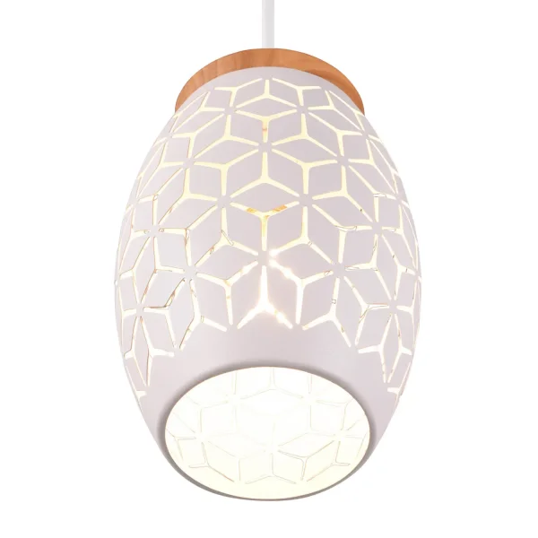 LUSTRE DE SUSPENSION 3 LUMIÈRES EN MÉTAL BLANC E27 BIRKITA LUSTRE DE SUSPENSION 3 LUMIÈRES EN MÉTAL BLANC E27 BIRKITA