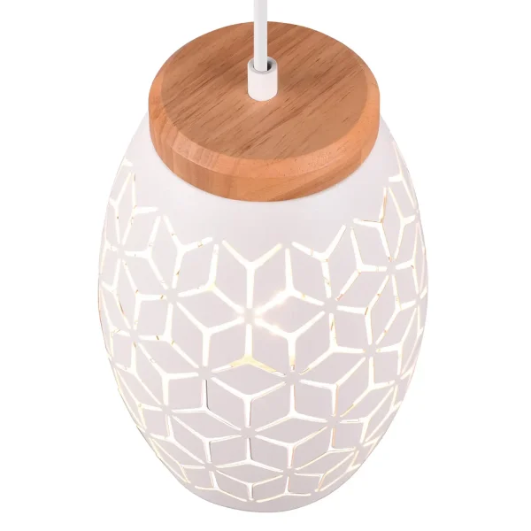 LUSTRE DE SUSPENSION 3 LUMIÈRES EN MÉTAL BLANC E27 BIRKITA LUSTRE DE SUSPENSION 3 LUMIÈRES EN MÉTAL BLANC E27 BIRKITA