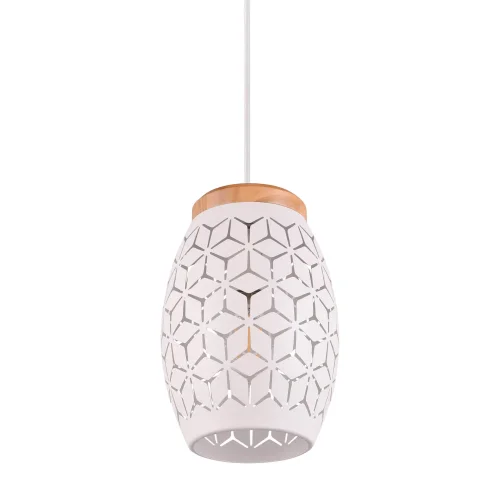 SUSPENSION 1 LUMIÈRE MÉTAL BLANC E27 BIRKITA