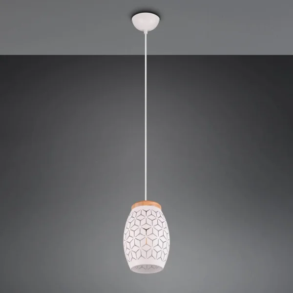 SUSPENSION 1 LUMIÈRE MÉTAL BLANC E27 BIRKITA