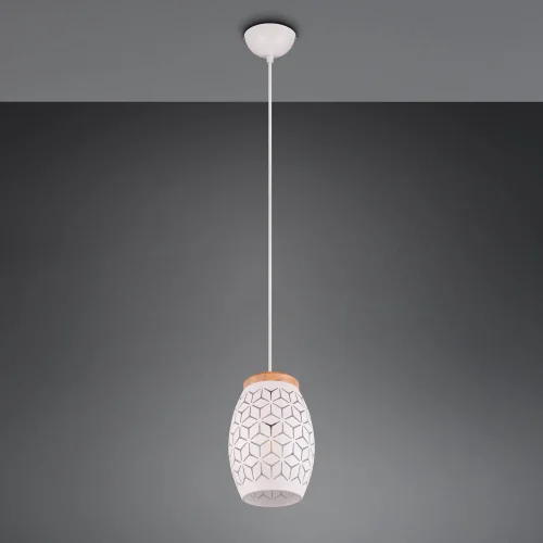 SUSPENSION 1 LUMIÈRE MÉTAL BLANC E27 BIRKITA