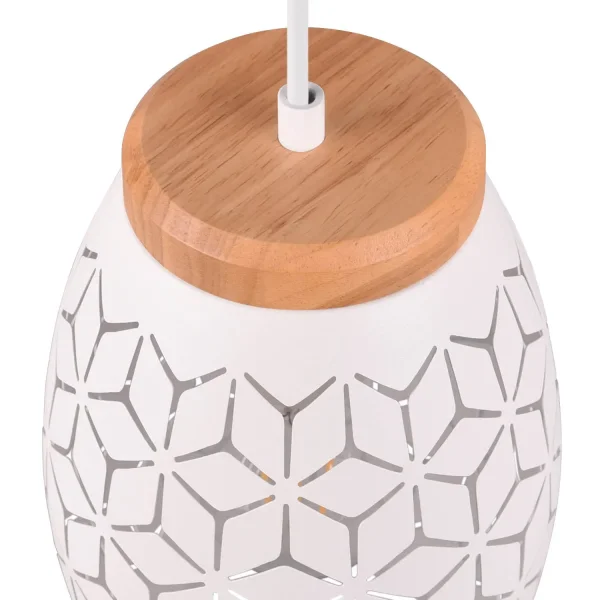 SUSPENSION 1 LUMIÈRE MÉTAL BLANC E27 BIRKITA