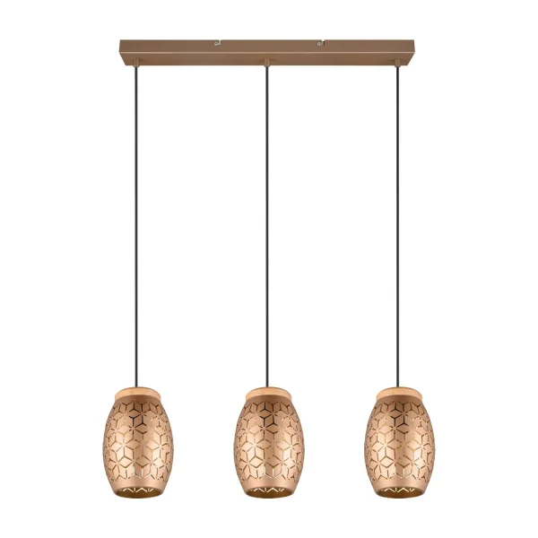 SUSPENSION 3 LUMIÈRES EN MÉTAL COFFEE E27 BIRKITA SUSPENSION 3 LUMIÈRES EN MÉTAL COFFEE E27 BIRKITA