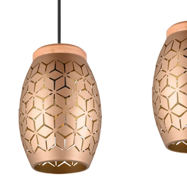 SUSPENSION 3 LUMIÈRES EN MÉTAL COFFEE E27 BIRKITA SUSPENSION 3 LUMIÈRES EN MÉTAL COFFEE E27 BIRKITA