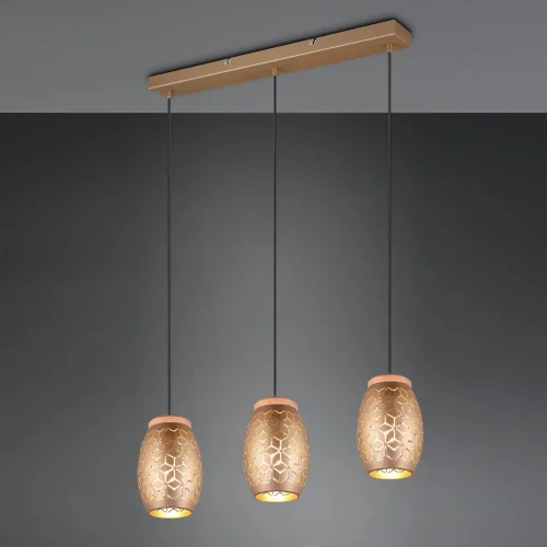 SUSPENSION 3 LUMIÈRES EN MÉTAL COFFEE E27 BIRKITA SUSPENSION 3 LUMIÈRES EN MÉTAL COFFEE E27 BIRKITA