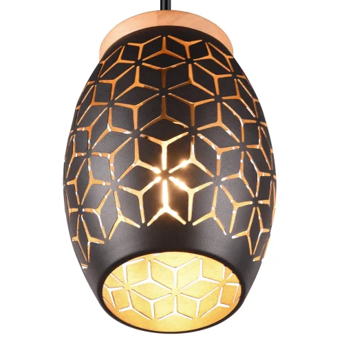 SUSPENSION 3 LUMIÈRES EN MÉTAL NOIR E27 BIRKITA