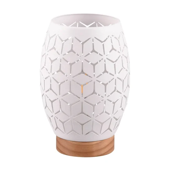 LAMPE DE TABLE 1 LUMIÈRE MÉTAL BLANC E27 BIRKITA 2
