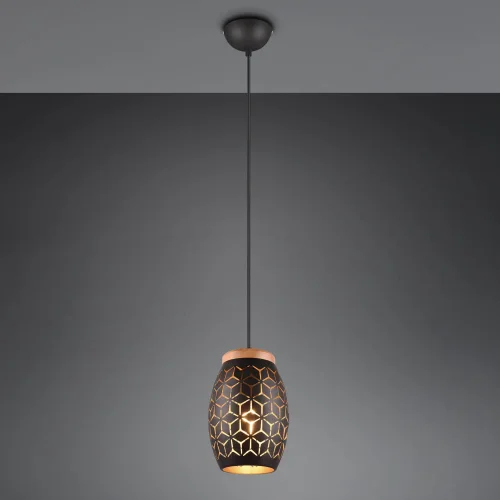 SUSPENSION 1 LUMIÈRE MÉTAL NOIR E27 BIRKITA